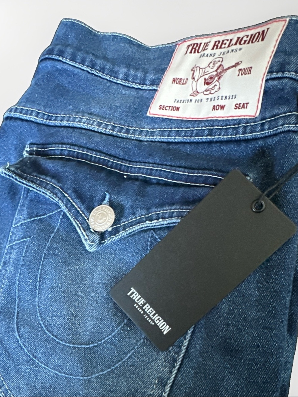 True Religion Geno SN Flap Relaxed Slim Jeans Men’s 36x32 Medium Wash - Picture 4 of 7